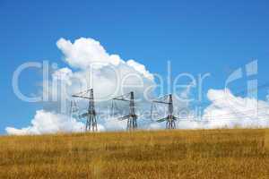 Three electrical towers