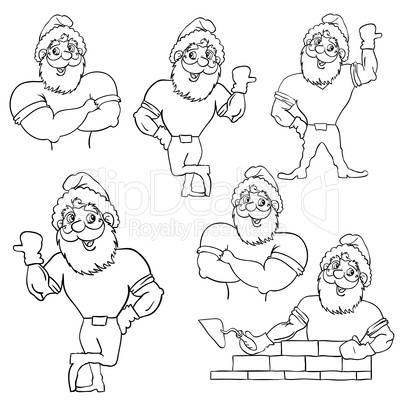 A set of pictures muscular Santa Claus