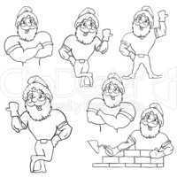A set of pictures muscular Santa Claus