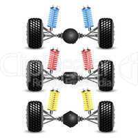 Set rear suspension car with different gearing.