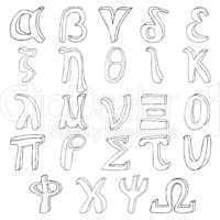 Hand drawing greek alphabet