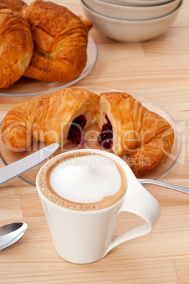 fresh croissant french brioche and coffee