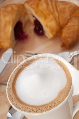 fresh croissant french brioche and coffee