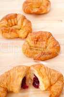 croissant French brioche filled with berries jam