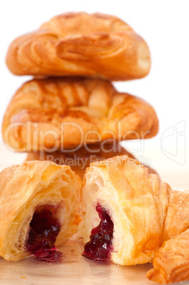 croissant French brioche filled with berries jam