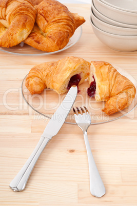 croissant French brioche filled with berries jam