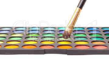 Set of Multicolored Eyeshadows with Brush