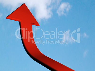 Red arrow - aspire to sky - with clipping path