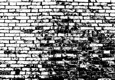 Grunge white and black brick wall background