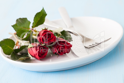 gedeckter Tisch place setting for valentines day
