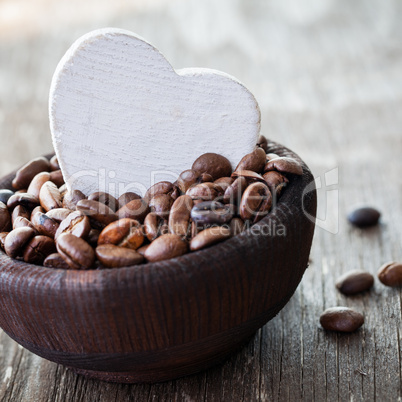 Kaffeebohnen mit Herz coffee beans with heart