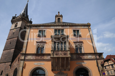 France, city hall of  Obernai in Alsace