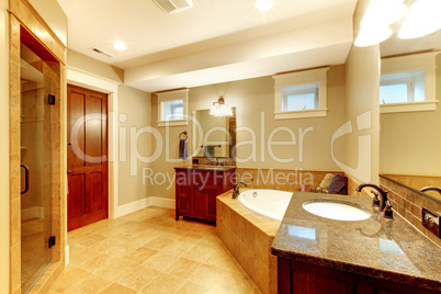 Large bathroom interior with high end quality.