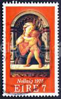 Postage stamp Ireland 1975 Madona and Child, by Fra Filippo Lipp