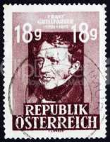 Postage stamp Austria 1947 Franz Grillparzer, Dramatic Poet