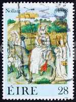 Postage stamp Ireland 1988 Flight into Egypt, Christmas