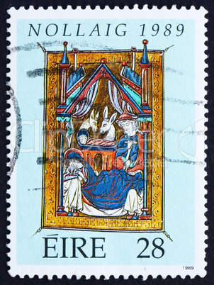 Postage stamp Ireland 1989 Flight into Egypt, Christmas