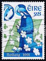Postage stamp Ireland 1991 Annunciation, Christmas