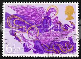 Postage stamp GB 1975 Angels with Lute and Harp, Christmas