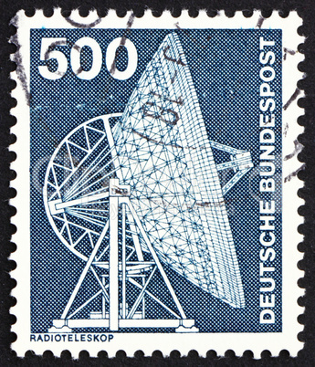 Postage stamp Germany 1976 Effelsberg Radio Telescope