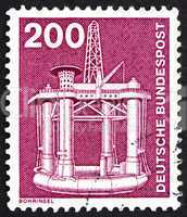 Postage stamp Germany 1975 Oil Drilling