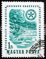 Postage stamp Hungary 1964 Waterfall and Forest