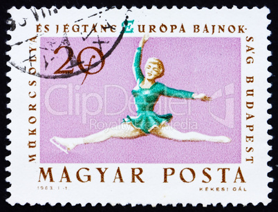 Postage stamp Hungary 1963 Ice Skater