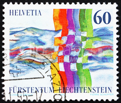 Postage stamp Liechtenstein 1995 Liechtenstein - Switzerland Rel