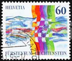Postage stamp Liechtenstein 1995 Liechtenstein - Switzerland Rel