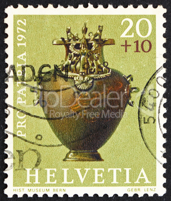 Postage stamp Switzerland 1972 Bronze Hydria, Hallstadt Period