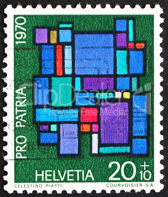 Postage stamp Switzerland 1970 Abstract Composition, by Celestin