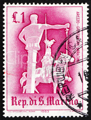 Postage stamp San Marino 1963 Jousting with Saracen, Arezzo