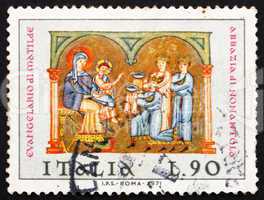Postage stamp Italy 1971 Adoration of the Kings, Christmas