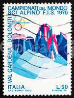 Postage stamp Italy 1970 Sassolungo and Sella Group, Dolomite Al