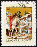 Postage stamp Hungary 1971 Beheading of Heathen Chief Koppany