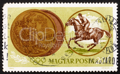 Postage stamp Hungary 1965 Equestrian, Olympic sports, Tokyo 64