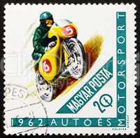 Postage stamp Hungary 1962 Racing Motorcyclist