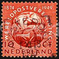 Postage stamp Netherlands 1949 Post Horns Entwined