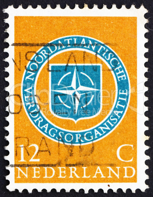 Postage stamp Netherlands 1959 NATO Emblem