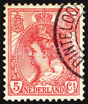 Postage stamp Netherlands 1898 Queen Wilhelmina