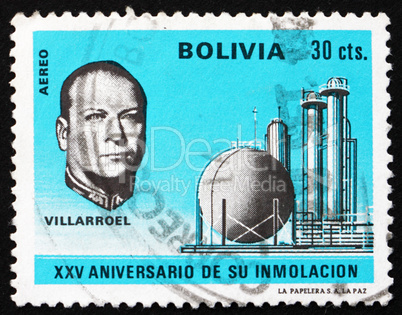 Postage stamp Bolivia 1971 Gualberto Villarroel Lopez, President