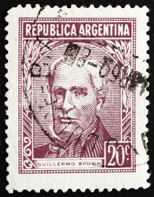 Postage stamp Argentina 1956 Guillermo Brown, Admiral