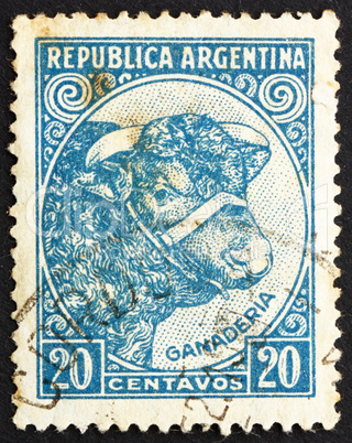 Postage stamp Argentina 1942 Bull, Cattle Breeding