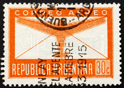 Postage stamp Argentina 1942 Plane and Letter