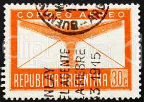 Postage stamp Argentina 1942 Plane and Letter
