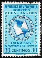 Postage stamp Venezuela 1956 Book and Map of the Americas