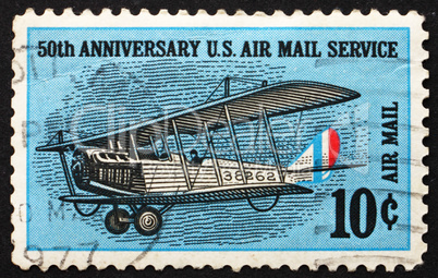 Postage stamp USA 1968 Curtiss Jenny, Biplane