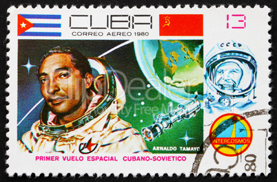 Postage stamp Cuba 1980 Arnaldo Tamayo Mendez, Intercosmos