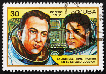 Postage stamp Cuba 1981 Valeri Ryumen and Leonid Popov