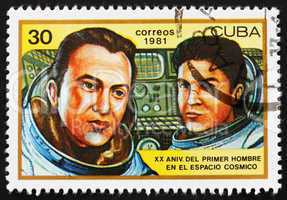 Postage stamp Cuba 1981 Valeri Ryumen and Leonid Popov